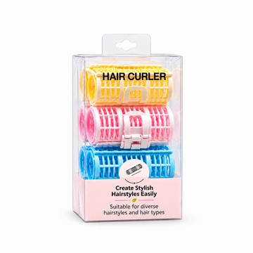 Assorted clip hair curlers with ventilated rollers for heatless curls and volume