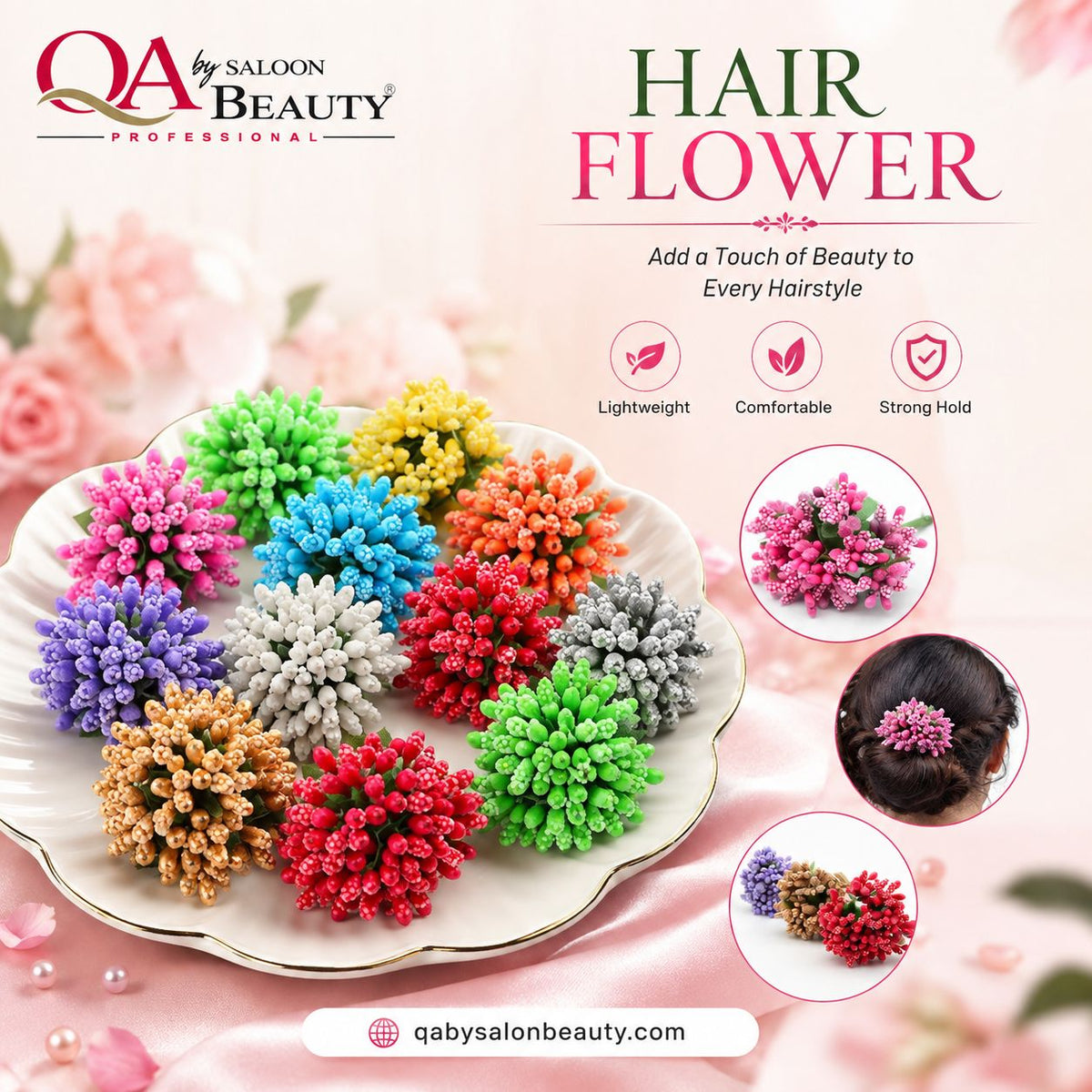 Colorful Mini Hair Flower Bunch – Decorative Hair Accessory