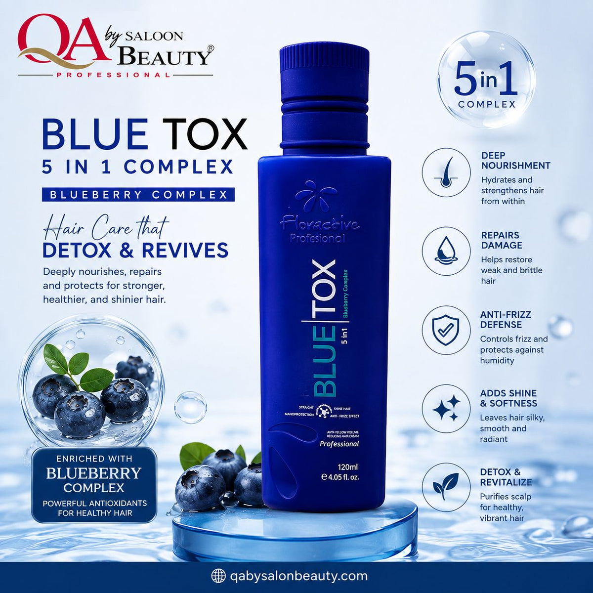 Floractive Professional Blue Tox 5-in-1 Blueberry Complex hair treatment 120ml