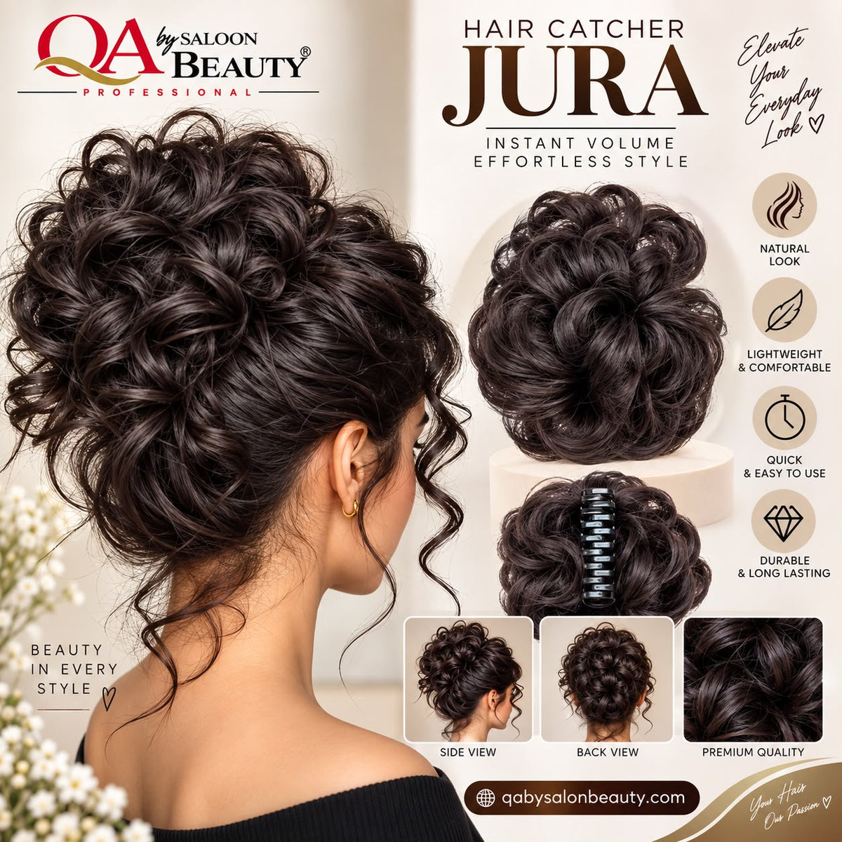Hair Catcher Jura – Claw Clip Hair Bun Extension | Dark Brown