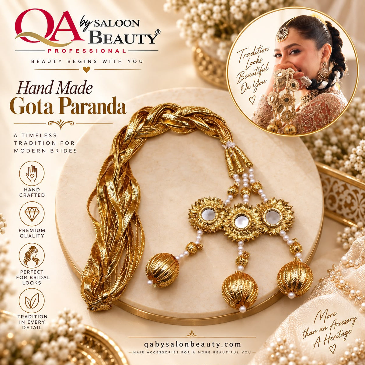 Hand Made Gota Paranda – Traditional Bridal Hair Accessory