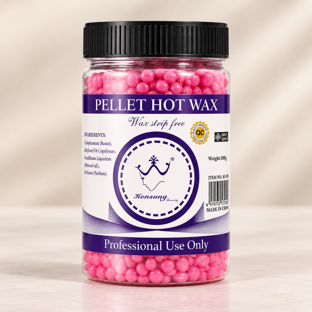 Konsung Beauty Pellet Hot Wax 500g – Strip-Free Professional Hair Removal Wax