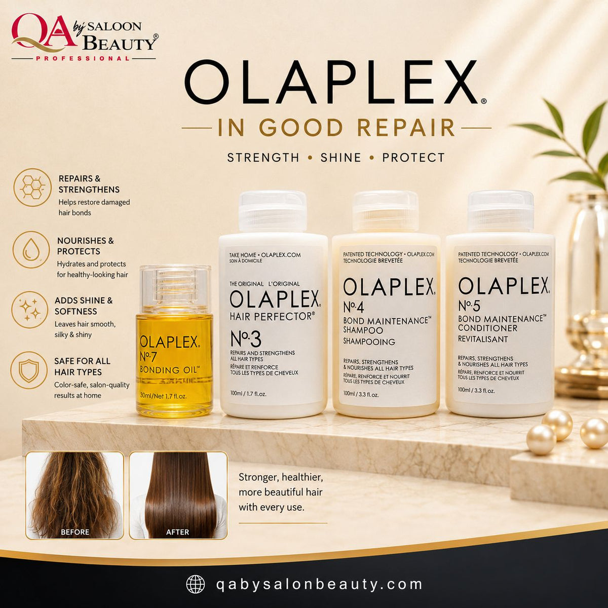 OLAPLEX Hair Repair & Bond Maintenance Set – No.3, No.4, No.5 & No.7