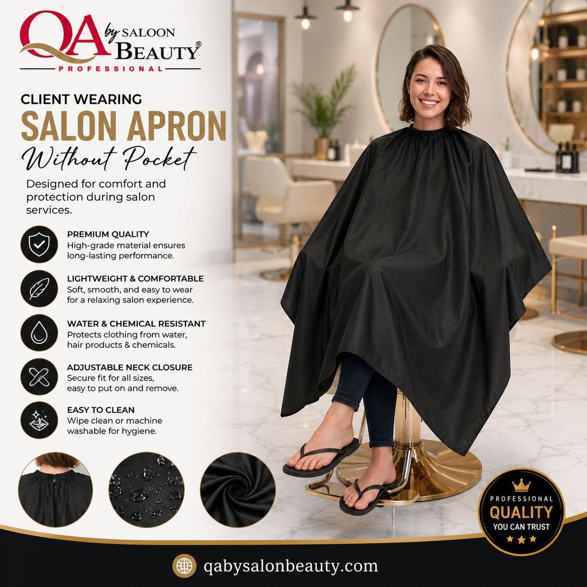 Professional Salon Hair Cutting Cape – Black