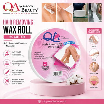 QA Hair Removing Wax Roll 50 Meter made with soft absorbent 100% cotton