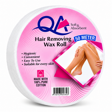 QA Hair Removing Wax Roll 50 Meter made with soft absorbent 100% cotton