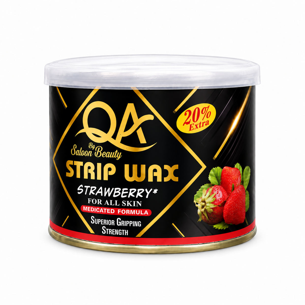 QA Strawberry Strip Wax professional hair removal wax tub