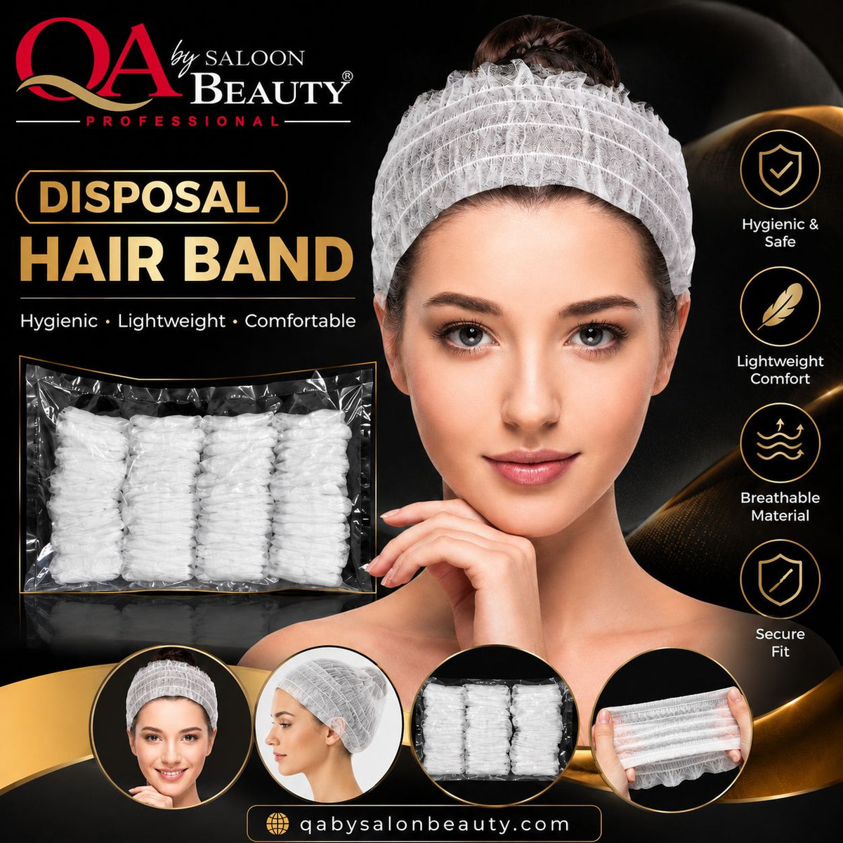QA by Saloon Beauty Disposable Hair Band – Hygienic Lightweight Hair Cap