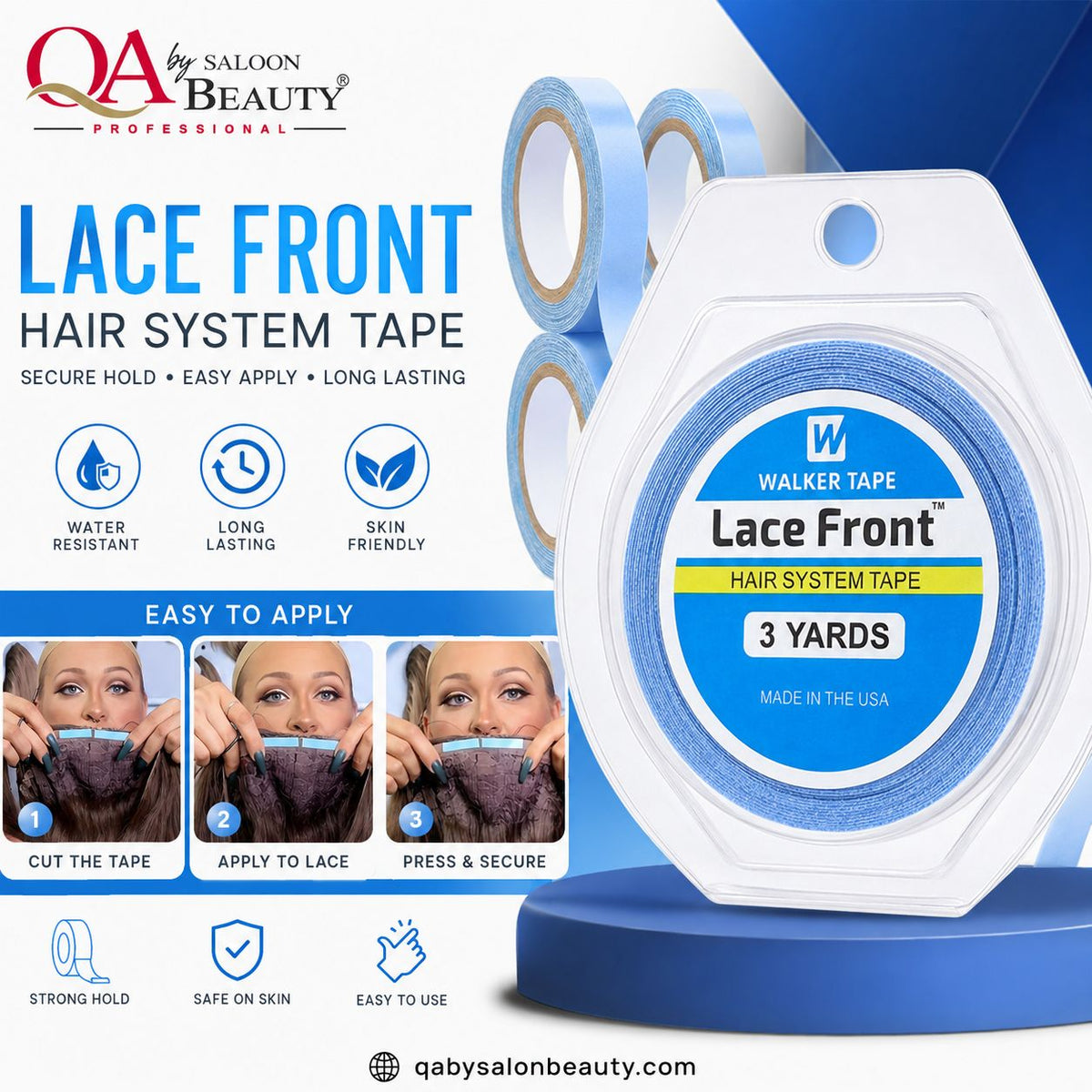 QA by Saloon Beauty Lace Front Hair System Tape – 3 Yards Walker Tape